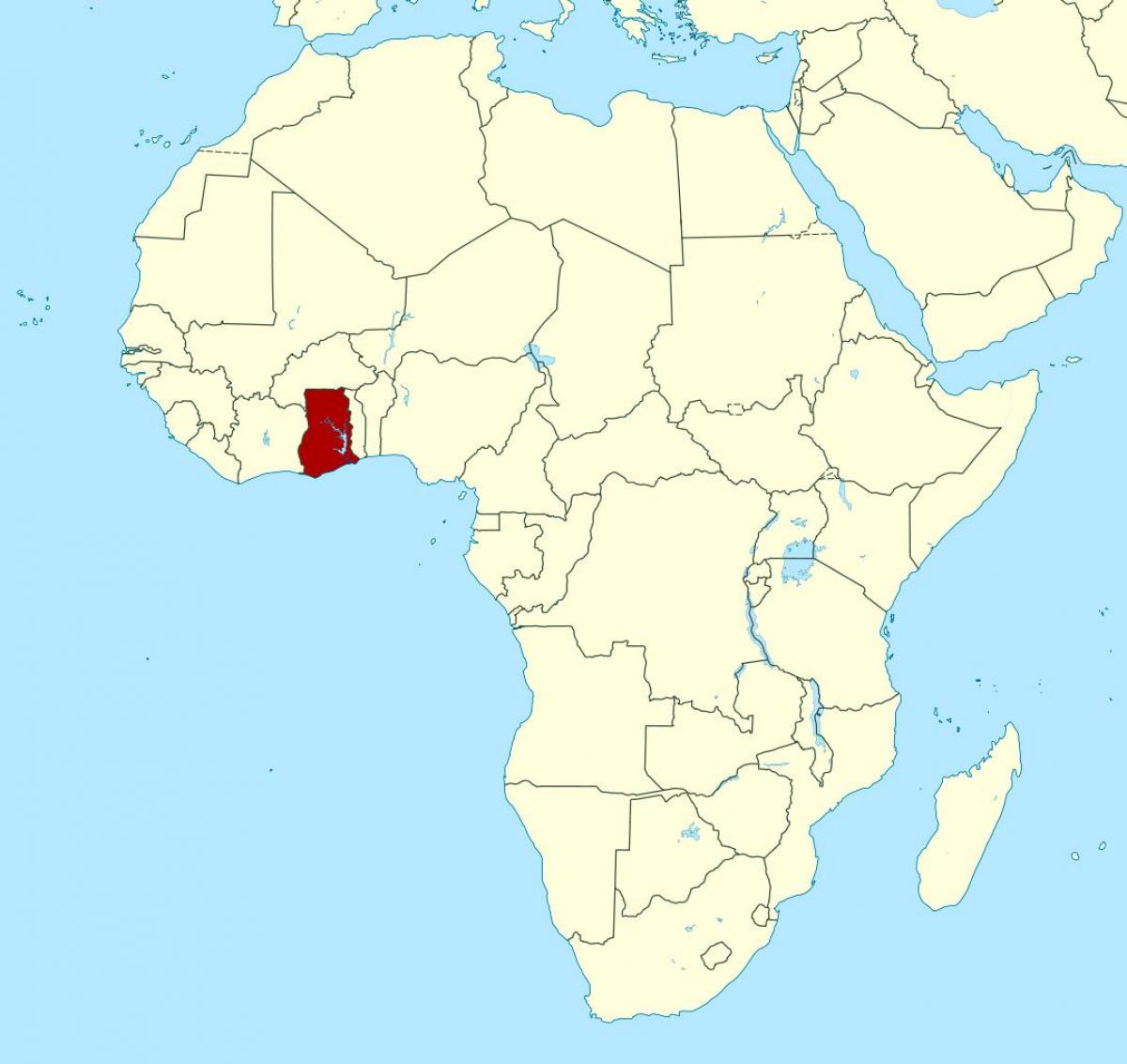 карта на Африка, с участието на Гана