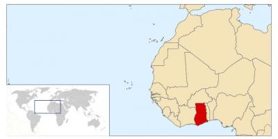 Местоположение на Гана върху картата на света