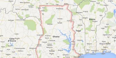 Подробна карта на акра, Гана