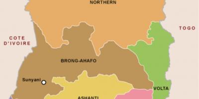 Гана карта и региони